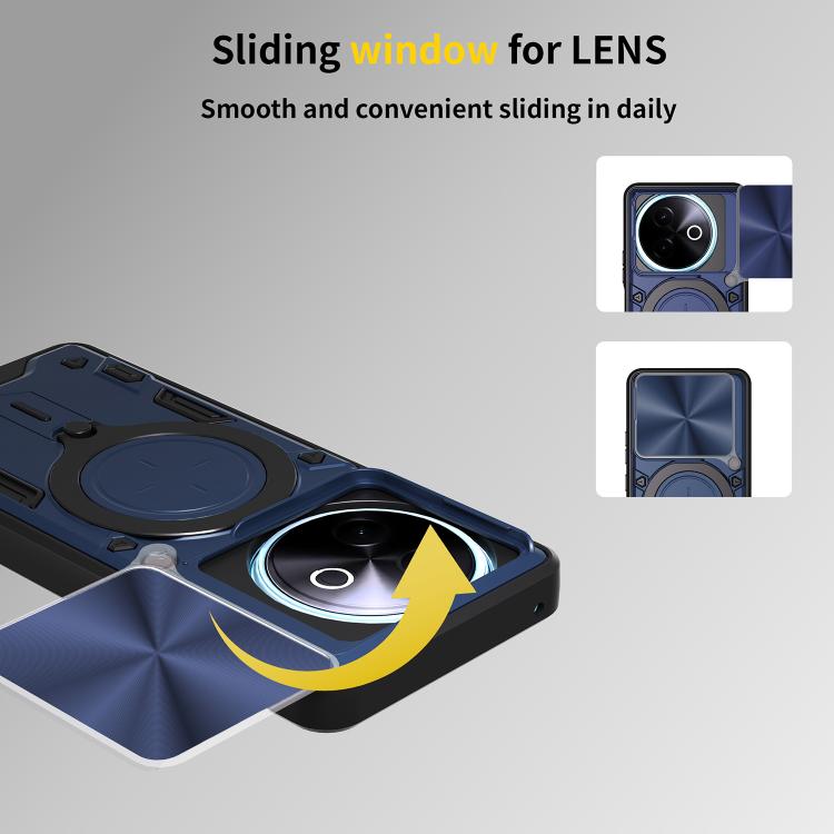 For vivo Y39 5G CD Texture Sliding Camshield Magnetic Holder Phone Case