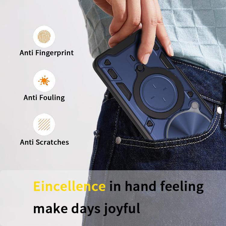 For vivo Y300 Pro CD Texture Sliding Camshield Magnetic Holder Phone Case
