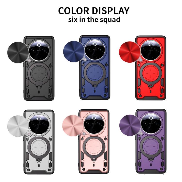 For vivo Y300 Pro CD Texture Sliding Camshield Magnetic Holder Phone Case