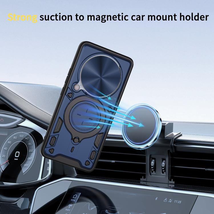 For vivo Y300 Pro CD Texture Sliding Camshield Magnetic Holder Phone Case