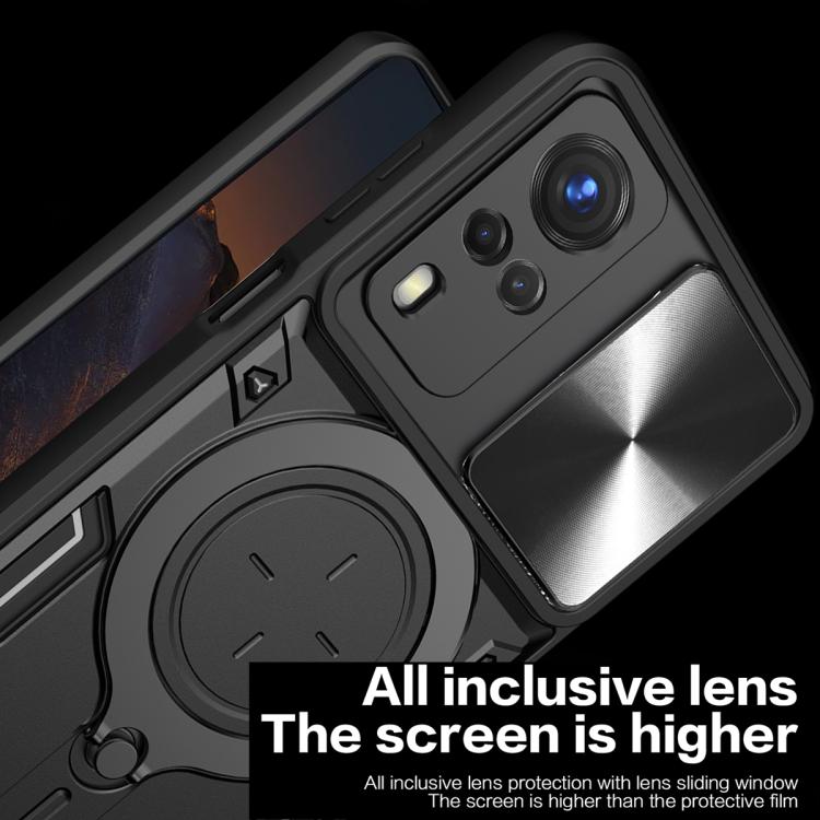 For vivo Y51 2020 / Y31 CD Texture Sliding Camshield Magnetic Holder Phone Case
