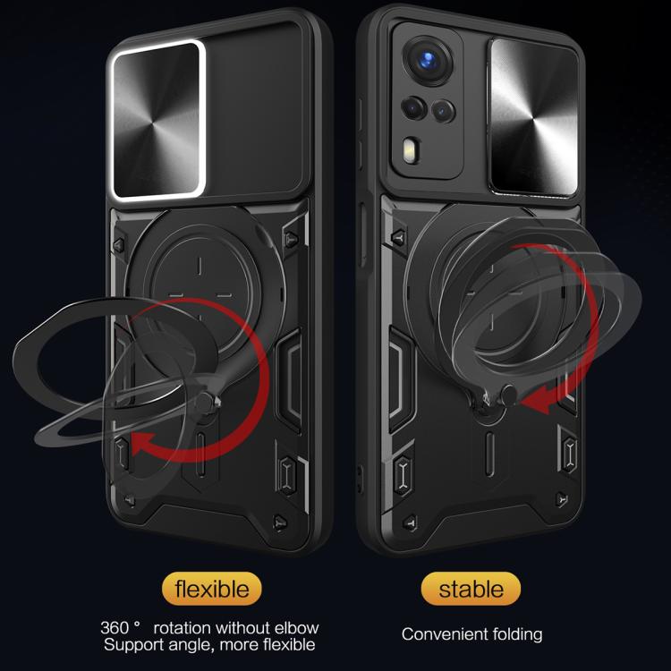 For vivo Y51 2020 / Y31 CD Texture Sliding Camshield Magnetic Holder Phone Case