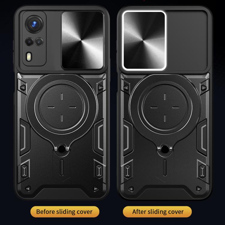 For vivo Y51 2020 / Y31 CD Texture Sliding Camshield Magnetic Holder Phone Case