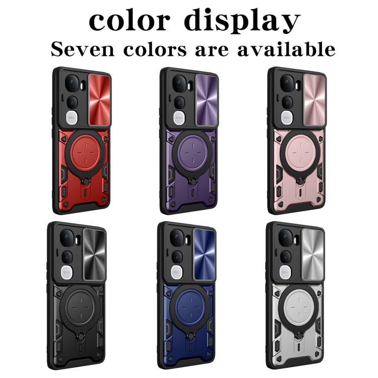 For vivo Y400 Pro 5G India CD Texture Sliding Camshield Magnetic Holder Phone Case