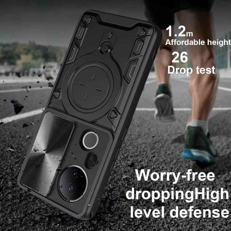 For vivo S20 Pro / T4 Ultra 5G CD Texture Sliding Camshield Magnetic Holder Phone Case