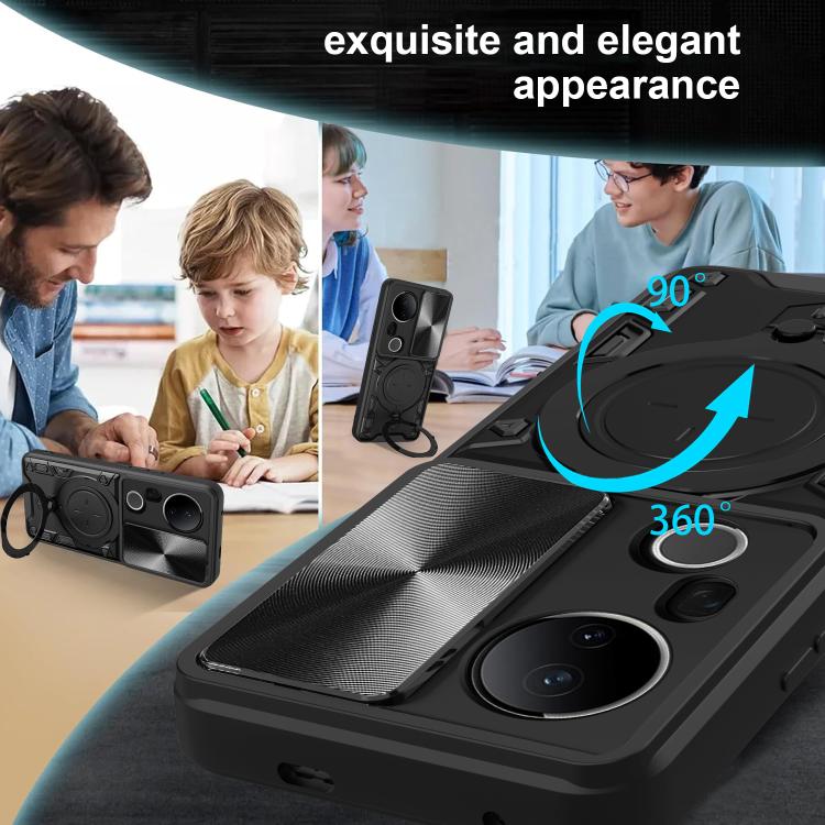 For vivo S20 Pro / T4 Ultra 5G CD Texture Sliding Camshield Magnetic Holder Phone Case