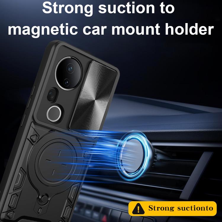 For vivo S20 Pro / T4 Ultra 5G CD Texture Sliding Camshield Magnetic Holder Phone Case