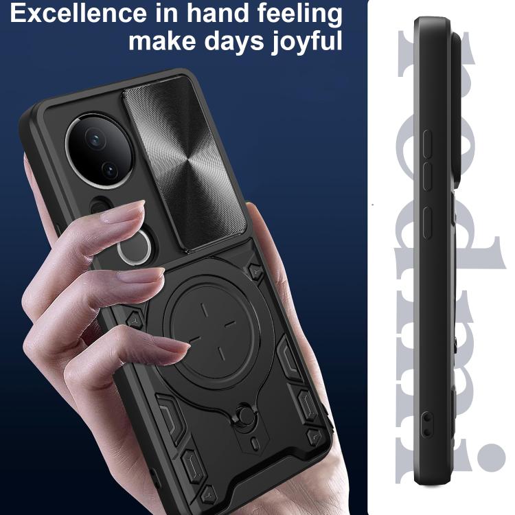 For vivo S20 Pro / T4 Ultra 5G CD Texture Sliding Camshield Magnetic Holder Phone Case