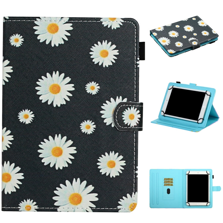 For 10 inch Universal Tablet PC Flower Pattern Horizontal Flip Leather Case with Card Slots & Holder