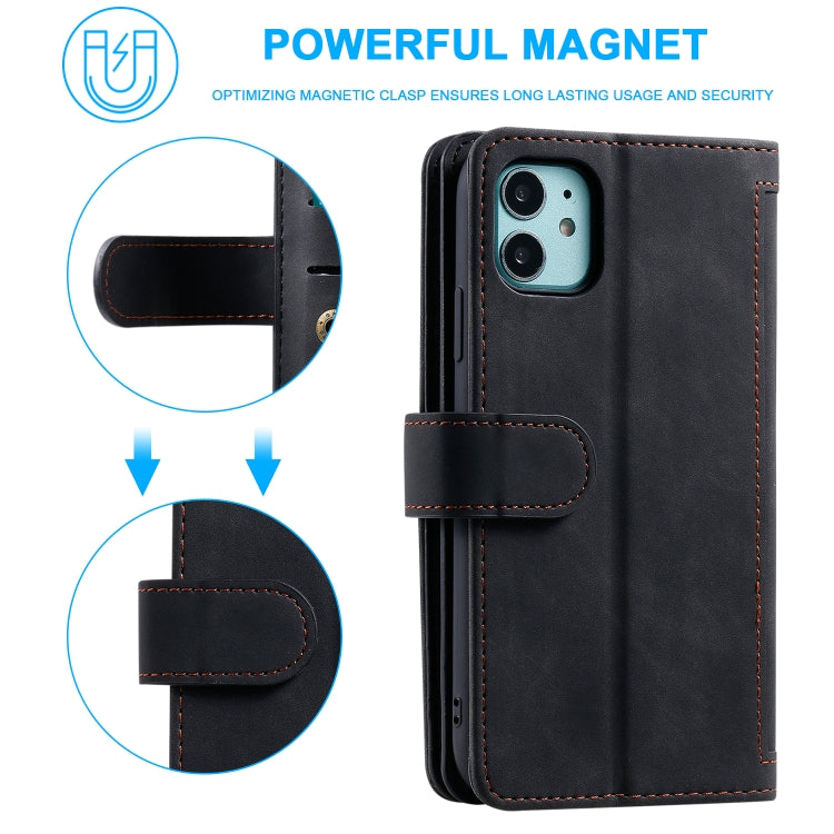 For iPhone 11 Nine Card Zipper Bag Horizontal Flip Leather Case With Holder & Card Slots & Photo Frame & Wallet