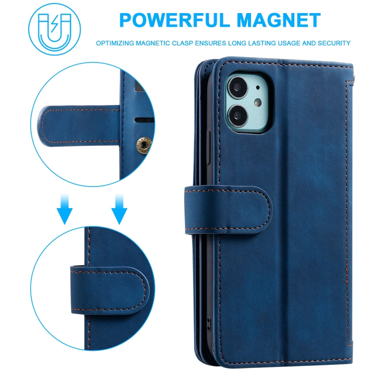 For iPhone 11 Nine Card Zipper Bag Horizontal Flip Leather Case With Holder & Card Slots & Photo Frame & Wallet