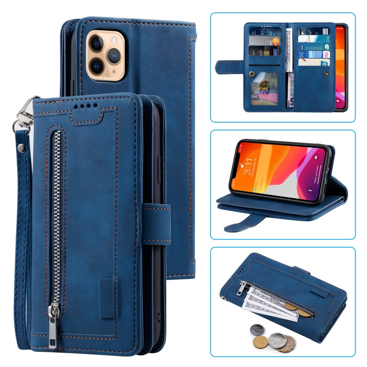 For iPhone 11 Pro Nine Card Zipper Bag Horizontal Flip Leather Case With Holder & Card Slots & Photo Frame & Wallet
