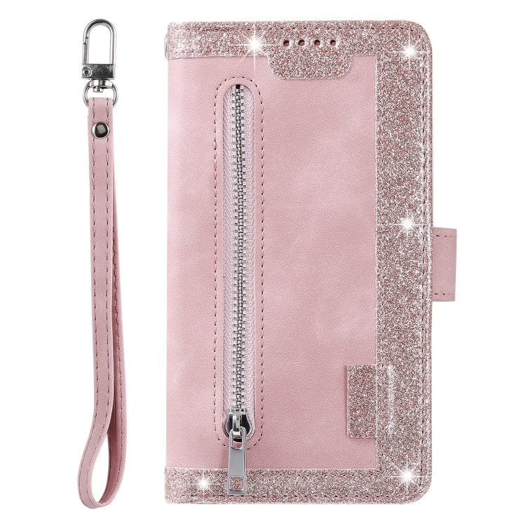 For iPhone 11 Pro Max Nine Card Zipper Bag Horizontal Flip Leather Case With Holder & Card Slots & Photo Frame & Wallet(Pink)