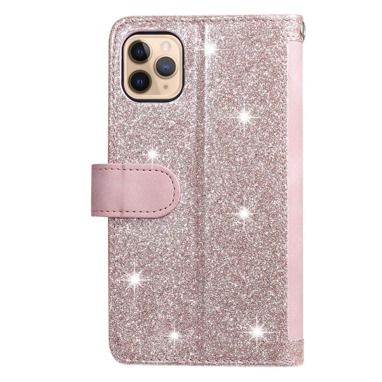 For iPhone 11 Pro Max Nine Card Zipper Bag Horizontal Flip Leather Case With Holder & Card Slots & Photo Frame & Wallet(Pink)