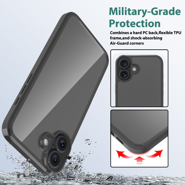 For iPhone 16 Plus Scratchproof Acrylic TPU Phone Case