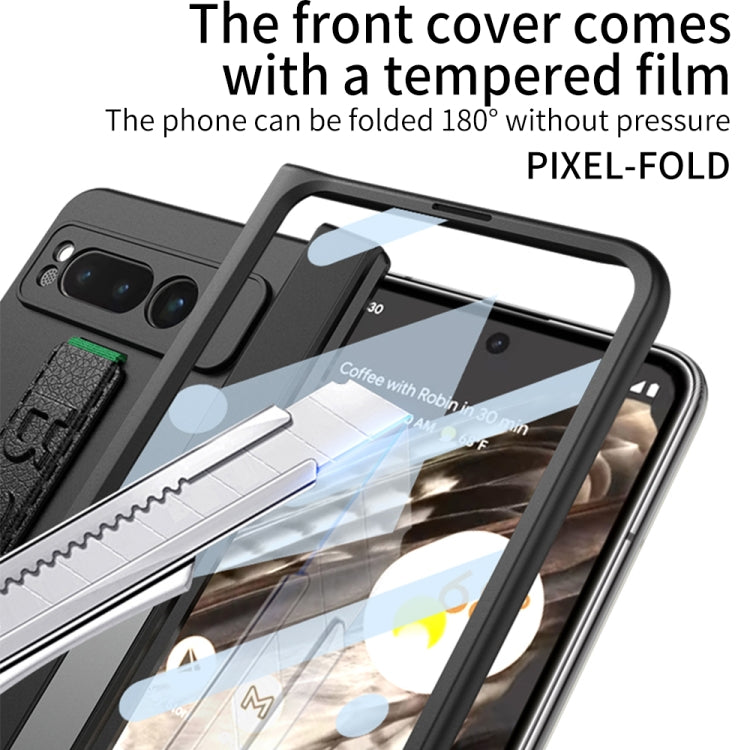 For Google Pixel Fold GKK Integrated Fold Hinge Full Coverage Phone Case with Wrist Strap