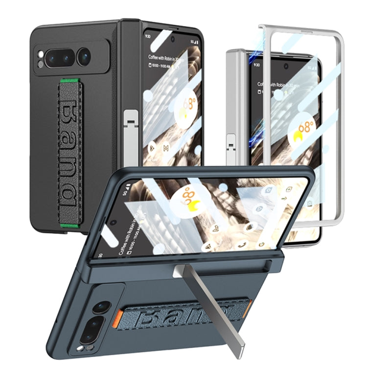 For Google Pixel Fold GKK Integrated Fold Hinge Full Coverage Phone Case with Wrist Strap