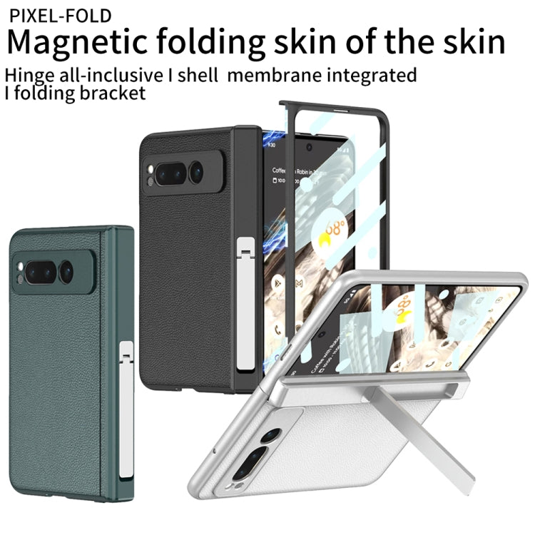 For Google Pixel Fold GKK Integrated Fold Hinge Leather Phone Case with Holder