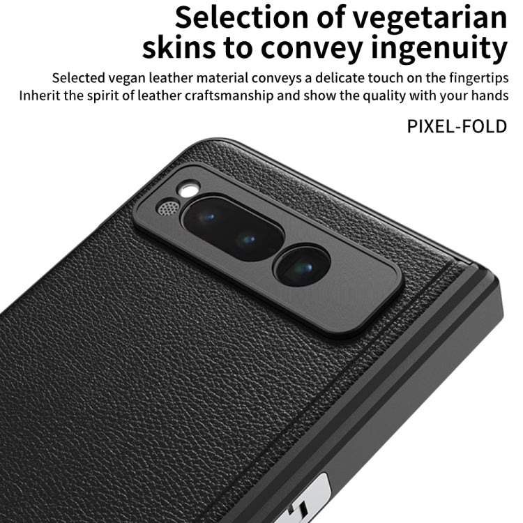 For Google Pixel Fold GKK Integrated Fold Hinge Leather Phone Case with Holder