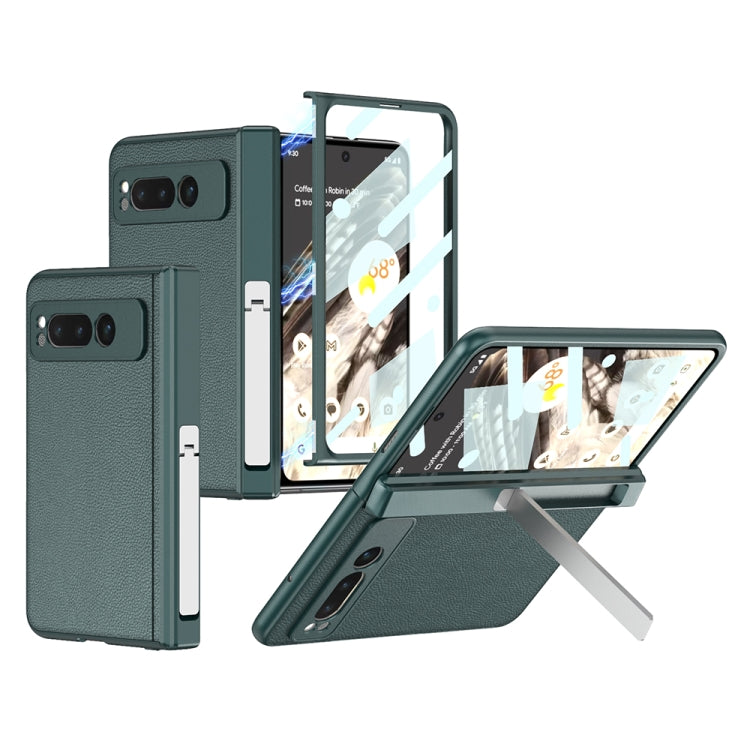 For Google Pixel Fold GKK Integrated Fold Hinge Leather Phone Case with Holder