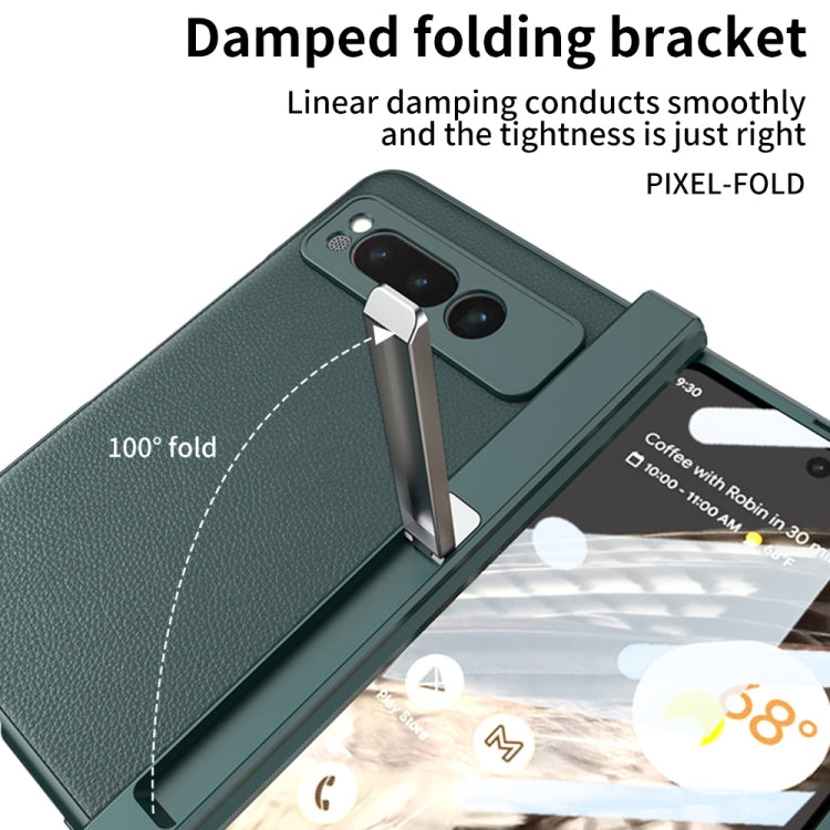For Google Pixel Fold GKK Integrated Fold Hinge Leather Phone Case with Holder
