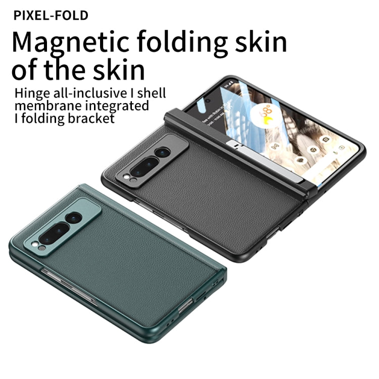 For Google Pixel Fold GKK Integrated Fold Hinge Leather Phone Case with Holder