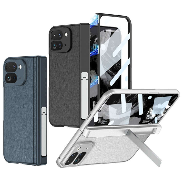 For Google Pixel 9 Pro Fold GKK Integrated Fold Hinge Leather Phone Case with Holder