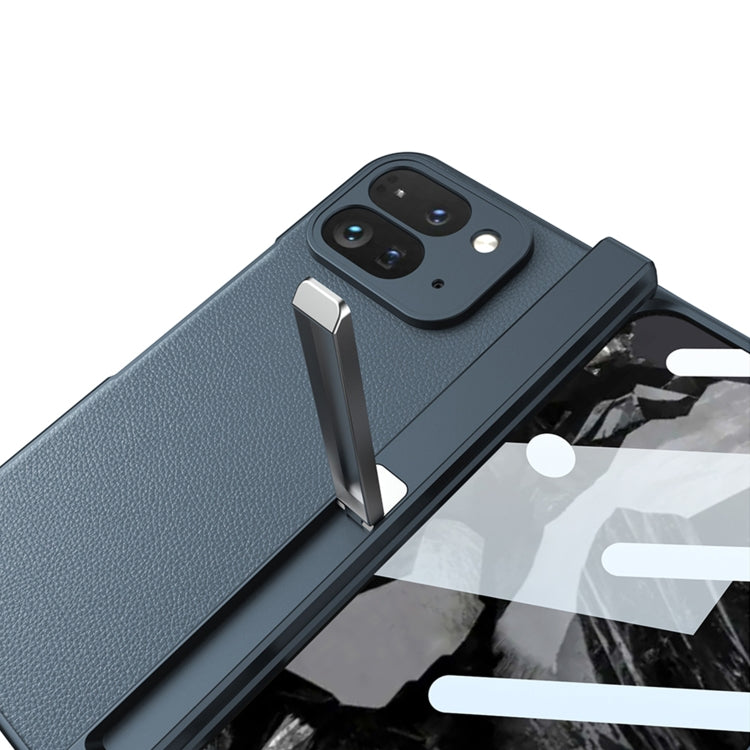 For Google Pixel 9 Pro Fold GKK Integrated Fold Hinge Leather Phone Case with Holder