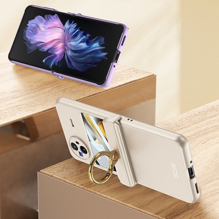 For vivo X Flip GKK Hinged Flip Phone Case with Ring Holder