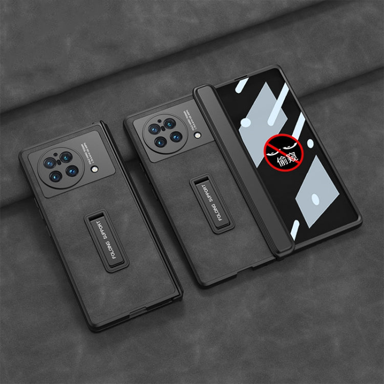 For vivo X Fold GKK Integrated Peep-proof Fold Full Coverage Leather Phone Case with Holder