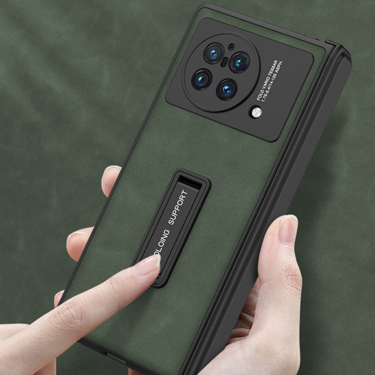 For vivo X Fold GKK Integrated Peep-proof Fold Full Coverage Leather Phone Case with Holder