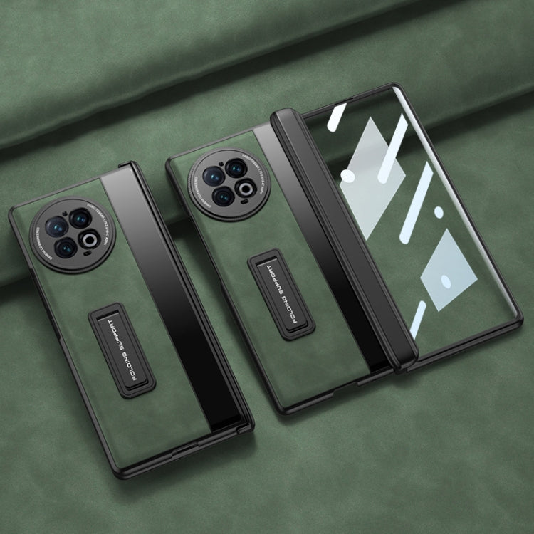 For vivo X Fold2 GKK Integrated Frosted Fold Hinge Leather Phone Case with Holder