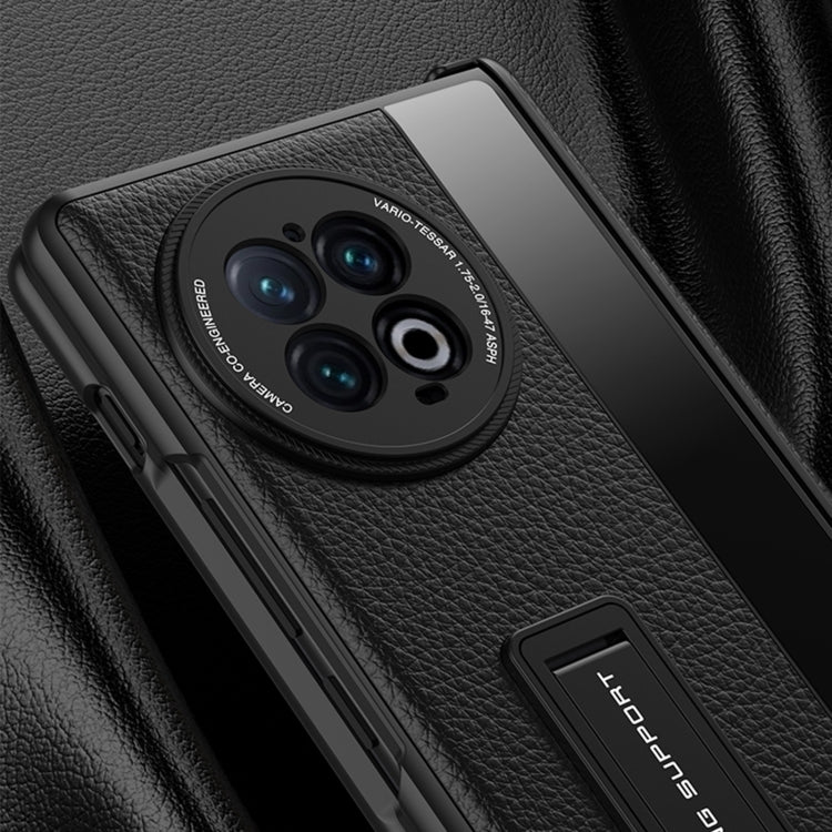 For vivo X Fold2 GKK Integrated Fold Hinge Leather Phone Case with Holder
