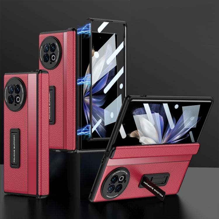 For vivo X Fold2 GKK Integrated Fold Hinge Leather Phone Case with Holder