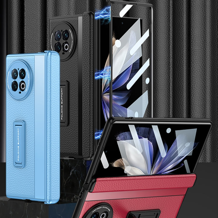 For vivo X Fold2 GKK Integrated Fold Hinge Leather Phone Case with Holder