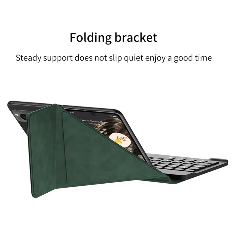For Google Pixel Fold GKK Magnetic Folding Bluetooth Keyboard Leather Case with Pen + Keyboard + Case