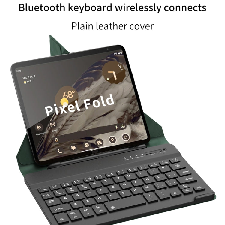 For Google Pixel Fold GKK Magnetic Folding Bluetooth Keyboard Leather Case with Pen + Keyboard + Case