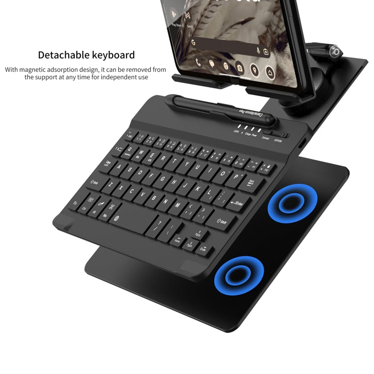For Google Pixel Fold GKK Folding Bluetooth Keyboard Holder with Pen + Holder + Keyboard + Mouse