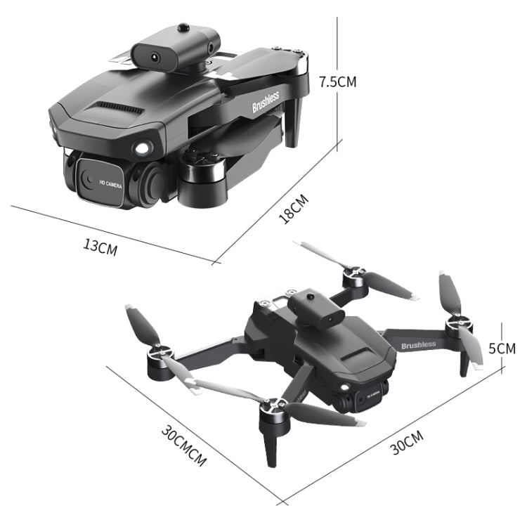 JJR/C H115 Dual-camera Brushless Optical Flow Four-sided Obstacle Avoidance RC Drone(Black)