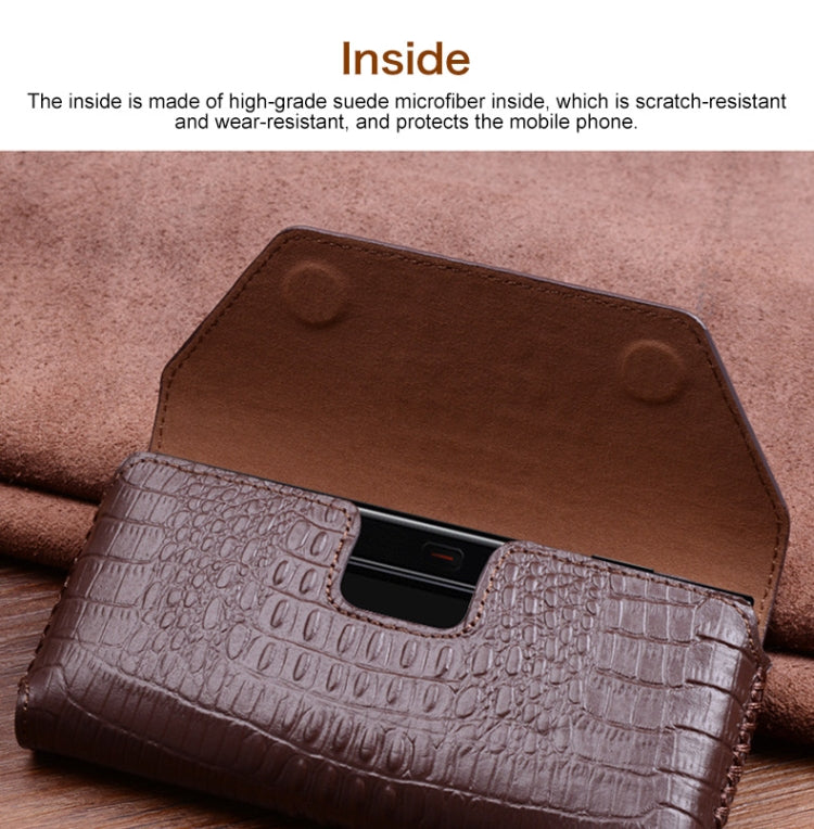 For Huawei Mate X / Xs Crocodile Pattern Genuine Leather Horizontal Flip Case