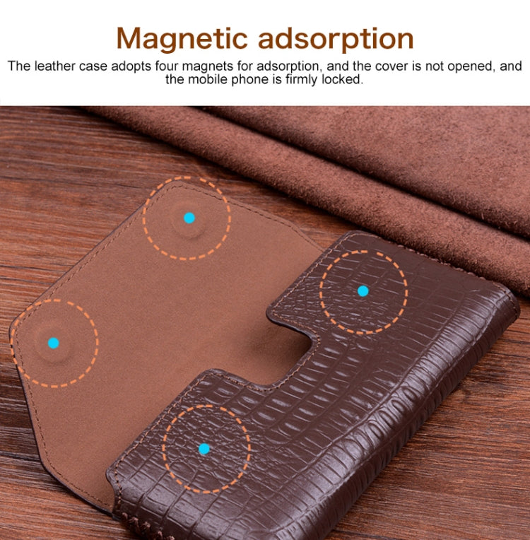 For Huawei Mate X / Xs Crocodile Pattern Genuine Leather Horizontal Flip Case