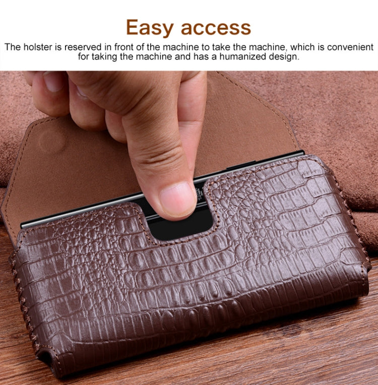 For Huawei Mate X / Xs Crocodile Pattern Genuine Leather Horizontal Flip Case