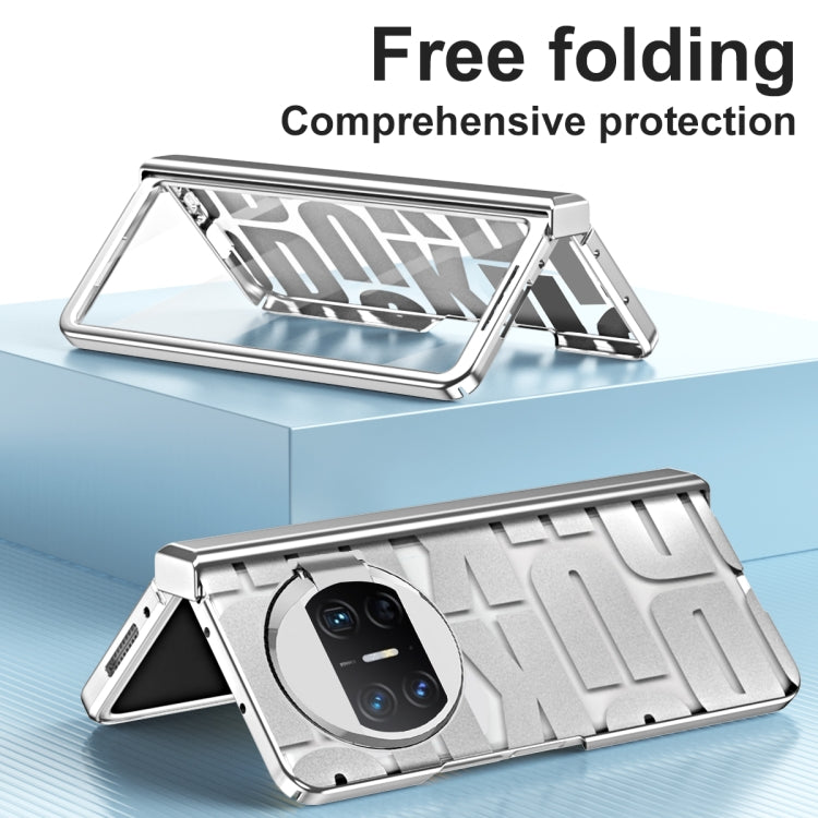 For Huawei Mate X3 Integrated Electroplating Folding Phone Case with Hinge