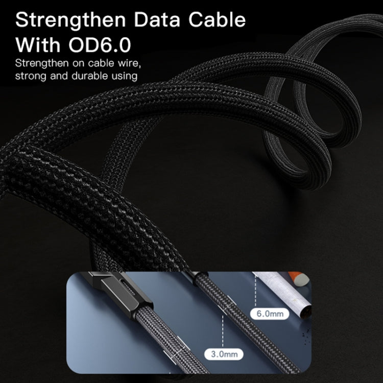 YESIDO CA108 1.2m 60W USB-C / Type-C to Type-C OD0.6 Charging Data Cable(Black+Blue)
