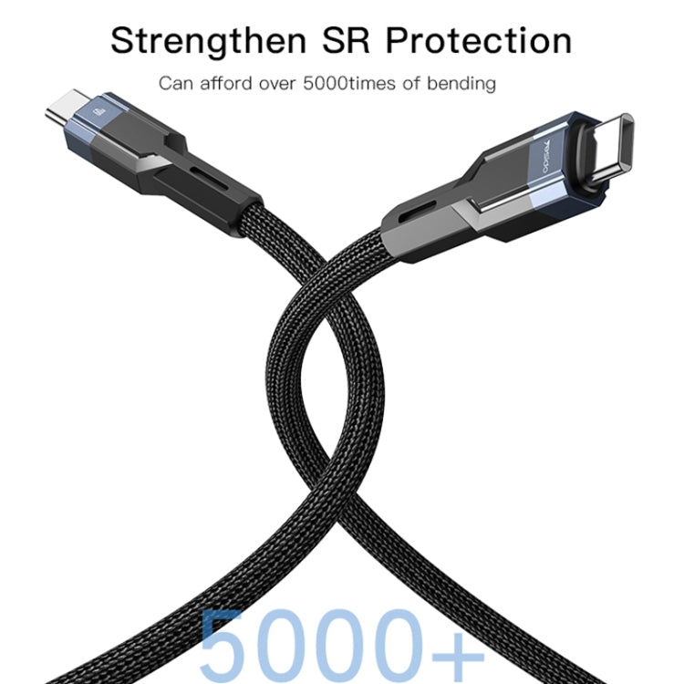 YESIDO CA108 1.2m 60W USB-C / Type-C to Type-C OD0.6 Charging Data Cable(Black+Blue)