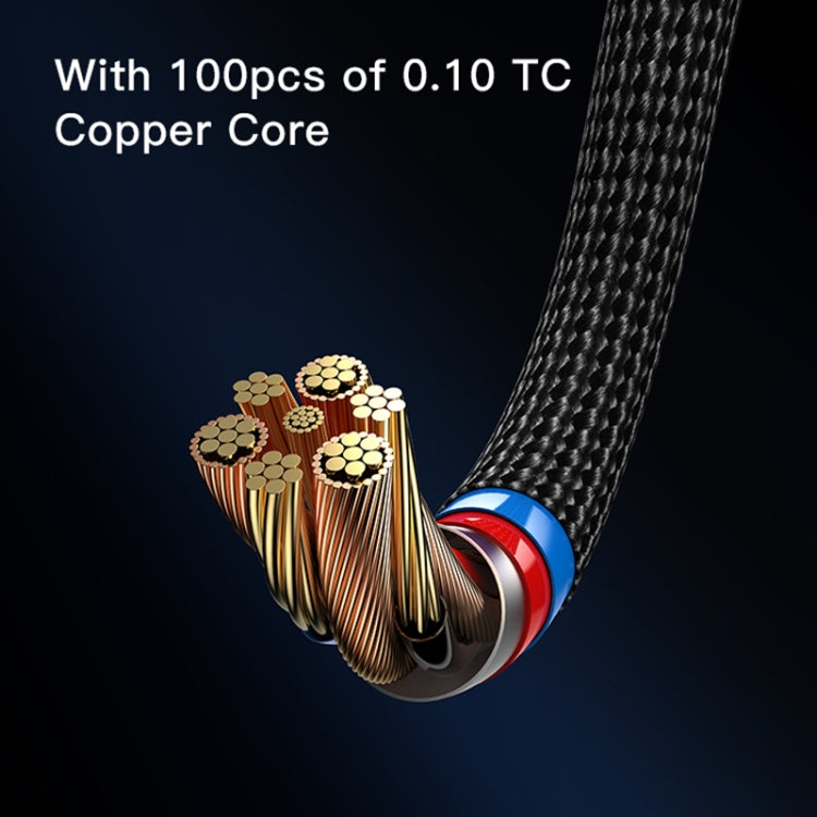 YESIDO CA108 1.2m 60W USB-C / Type-C to Type-C OD0.6 Charging Data Cable(Black+Blue)