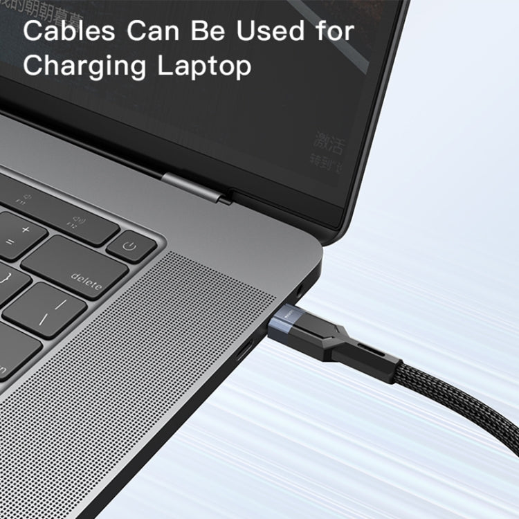 YESIDO CA108 1.2m 60W USB-C / Type-C to Type-C OD0.6 Charging Data Cable(Black+Blue)