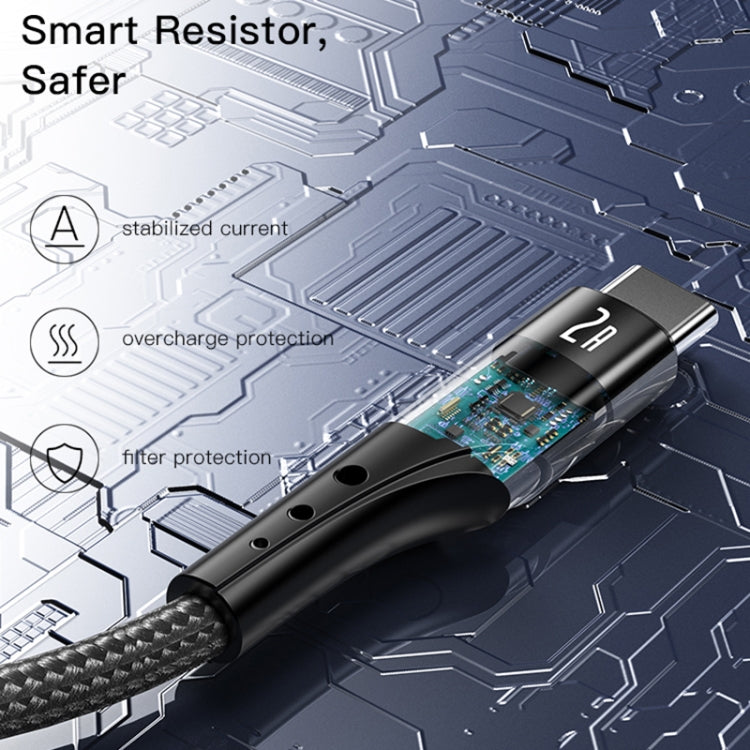 YESIDO CA109 3m 2A USB to 8 Pin Charging Data Cable(Black)