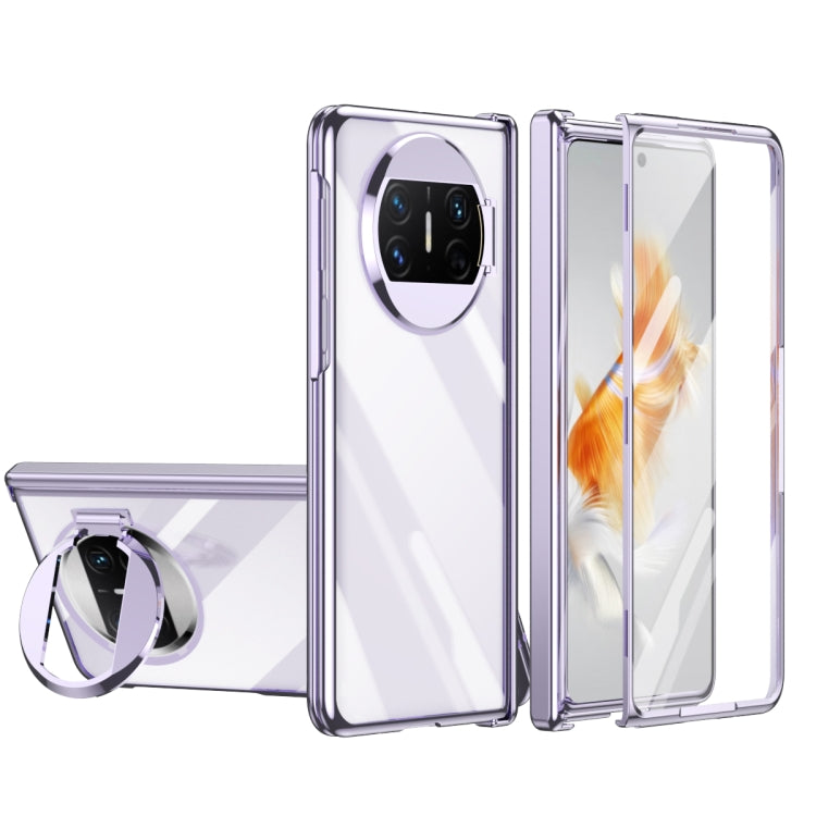 For Huawei Mate X3 Integrated Electroplating PC Folding Phone Case with Hinge