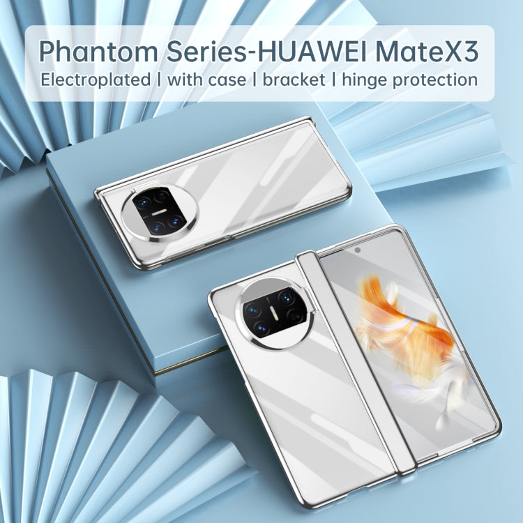 For Huawei Mate X3 Integrated Electroplating PC Folding Phone Case with Hinge